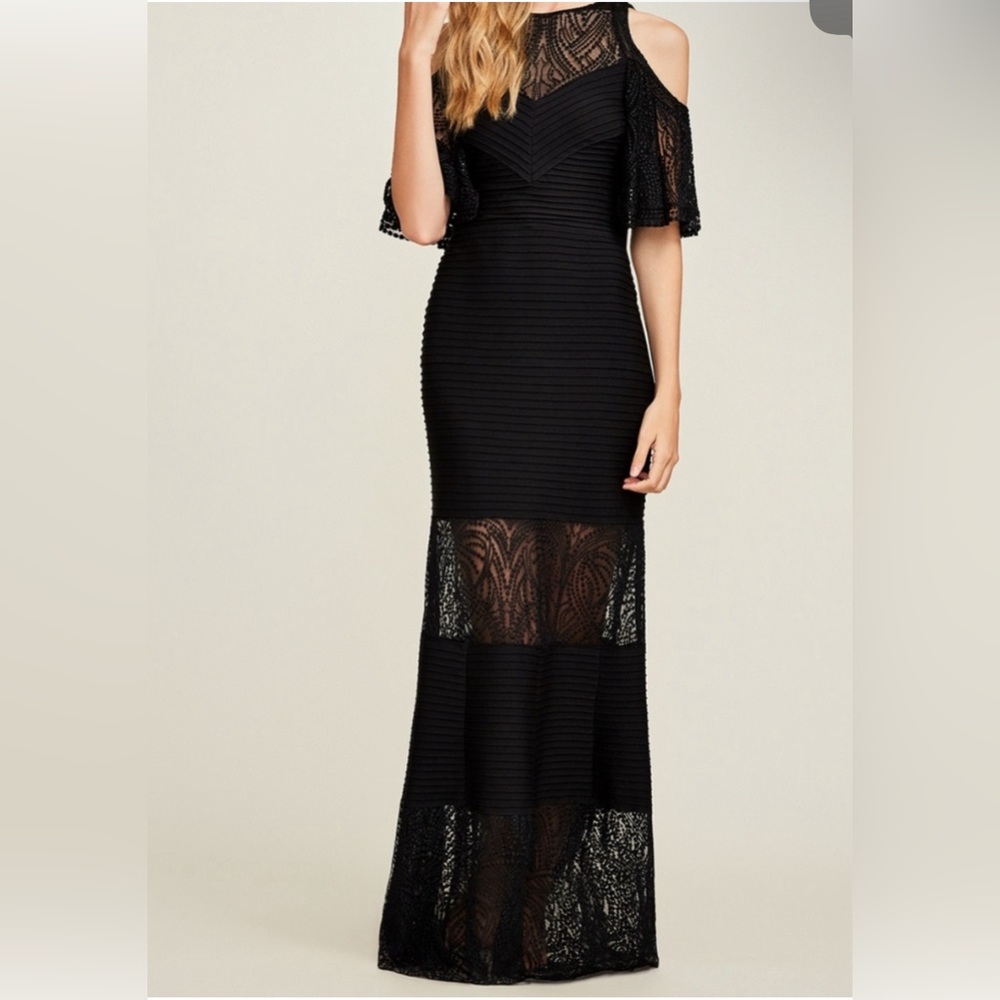 Tadashi Shoji Cold Shoulder Gown NWOT